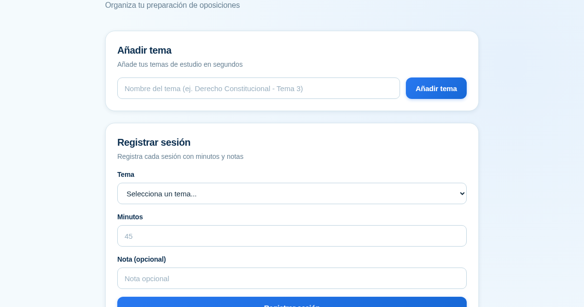 OpoPrep: organiza tu preparación de oposiciones
